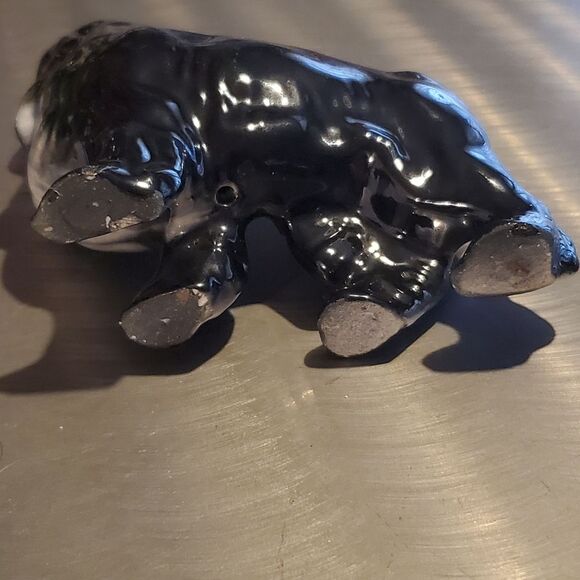 Vintage Porcelain Ceramic Spaniel Dog Canine Animal Figurine Black White - Picture 5 of 8